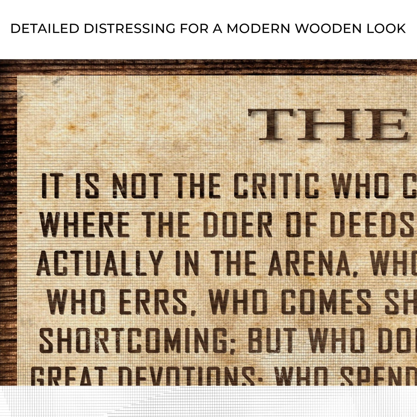 The Man In The Arena Sign V