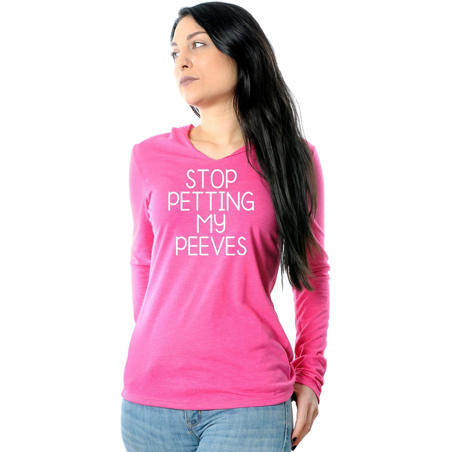 Stop Petting My Peeves Tapered Long Sleeve Hoodie
