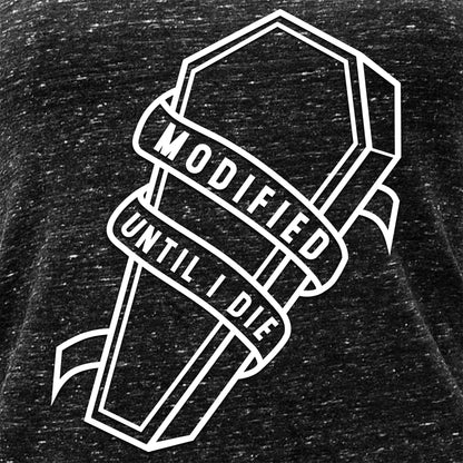 Modified Till I Die Black Gray Cosmic Twist Back Tank Top