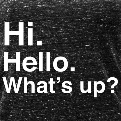 Hi. Hello. What's up? Black Gray Cosmic Twist Back Tank Top