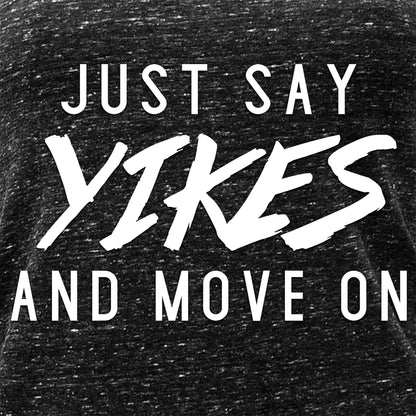 Just Say Yikes and Move On Black Gray Cosmic Twist Back Tank Top