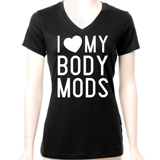 I Love My Body Mods Tapered V-Neck Tee Shirt