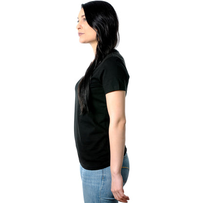 Mood Black Tapered V-Neck Tee Shirt