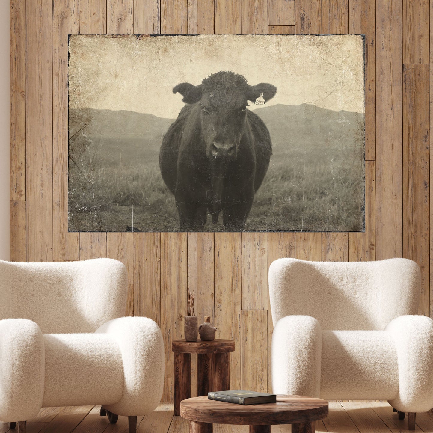 Vintage Angus Portrait Canvas Wall Art
