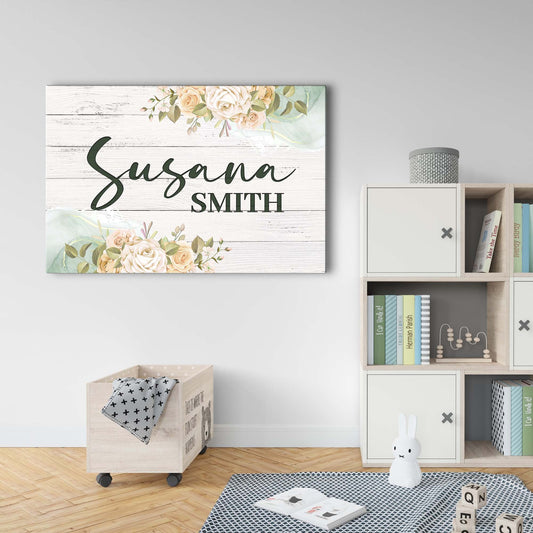 Floral Girls Room Sign