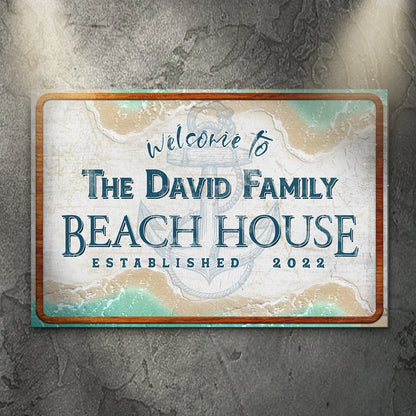 Welcome To Family Beach House Sign II