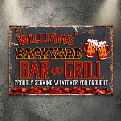 Backyard Bar And Grill Sign VII