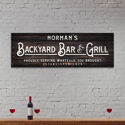 Custom Backyard Bar and Grill Sign: Custom Bar Signs for Home Bar – Perfect for Outdoor Man Cave Decor