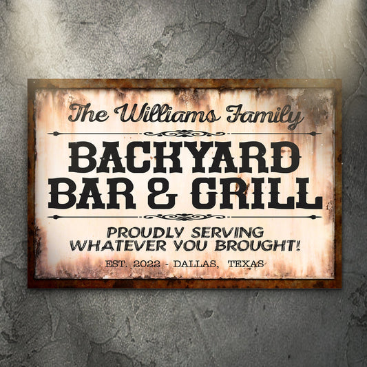 Backyard Bar & Grill Sign X