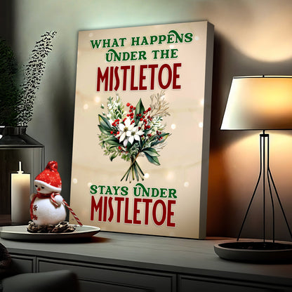 What Happens Under The Mistletoe Stays Under The Mistletoe Sign