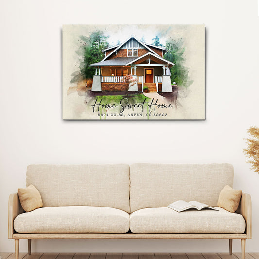 Home Sweet Home Watercolor Sign