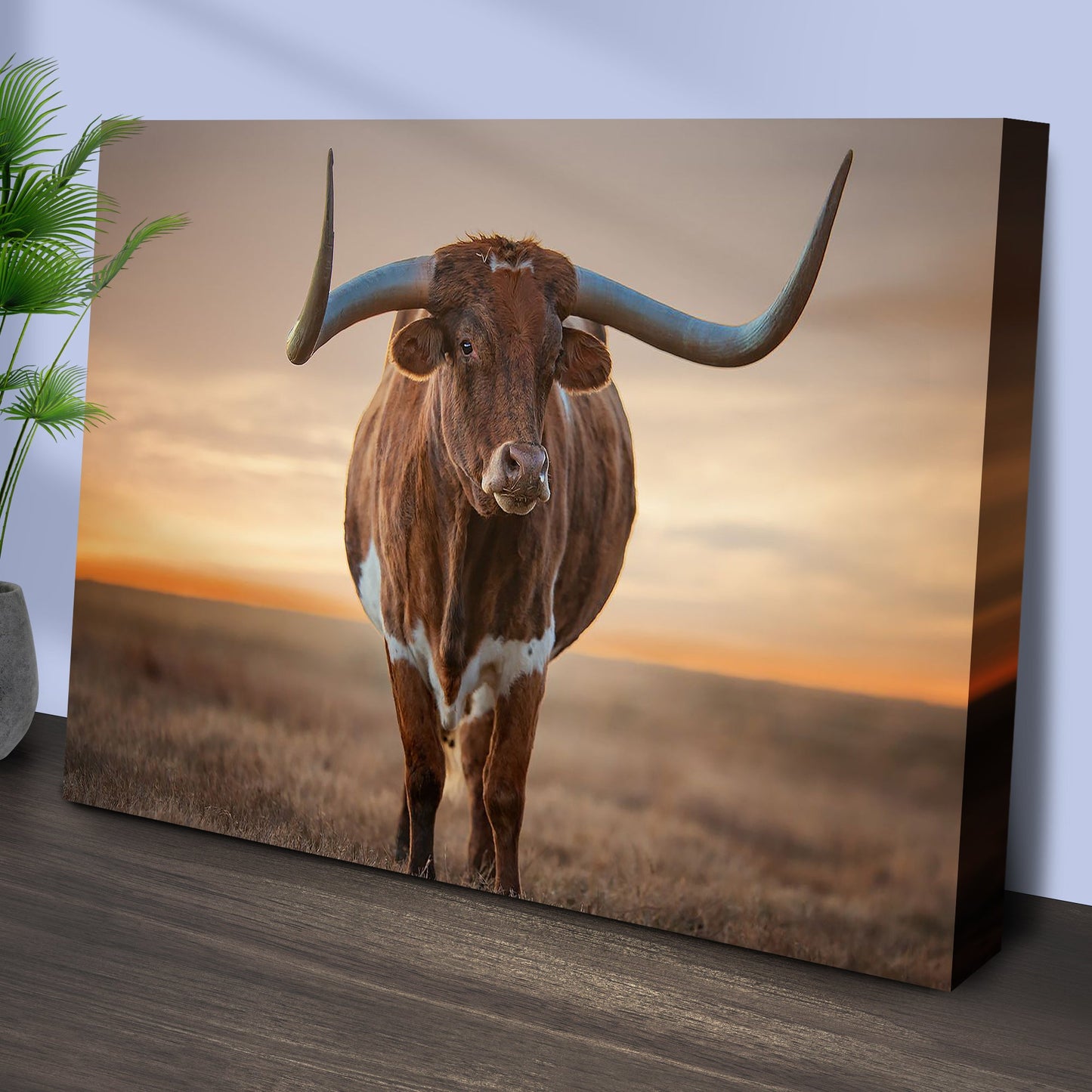 Mighty Longhorn Cattle Canvas Wall Art