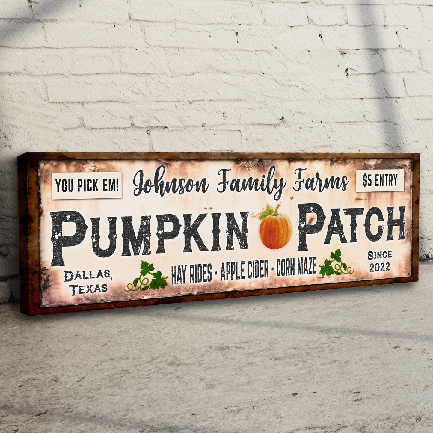 Family Farms Pumpkin Patch Sign