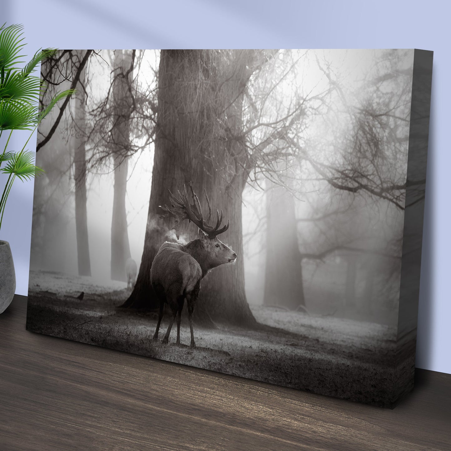 Monochrome Deer Canvas Wall Art