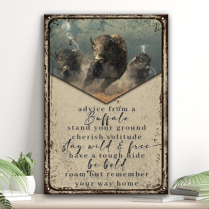 Advice From A Buffalo Sign