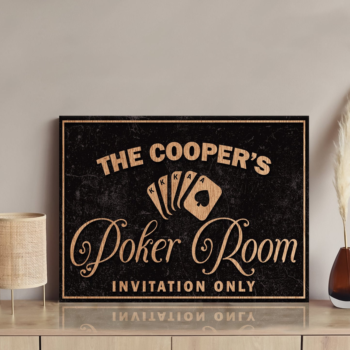 Invitation Only Poker Room Sign
