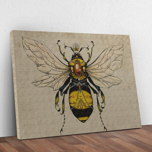 Vintage Queen Bee Canvas Wall Art