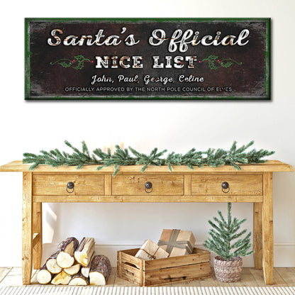 Santa's Official Nice List Sign