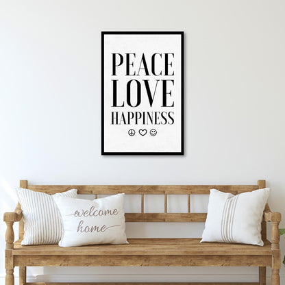 Peace Love Happiness Sign II