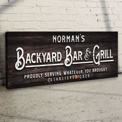 Backyard Bar And Grill Sign II