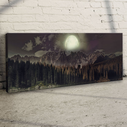 Full Moon Setting Canvas Wall Art
