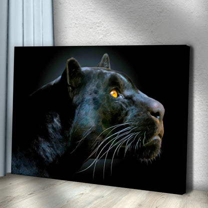 Black Panther Head Canvas Wall Art