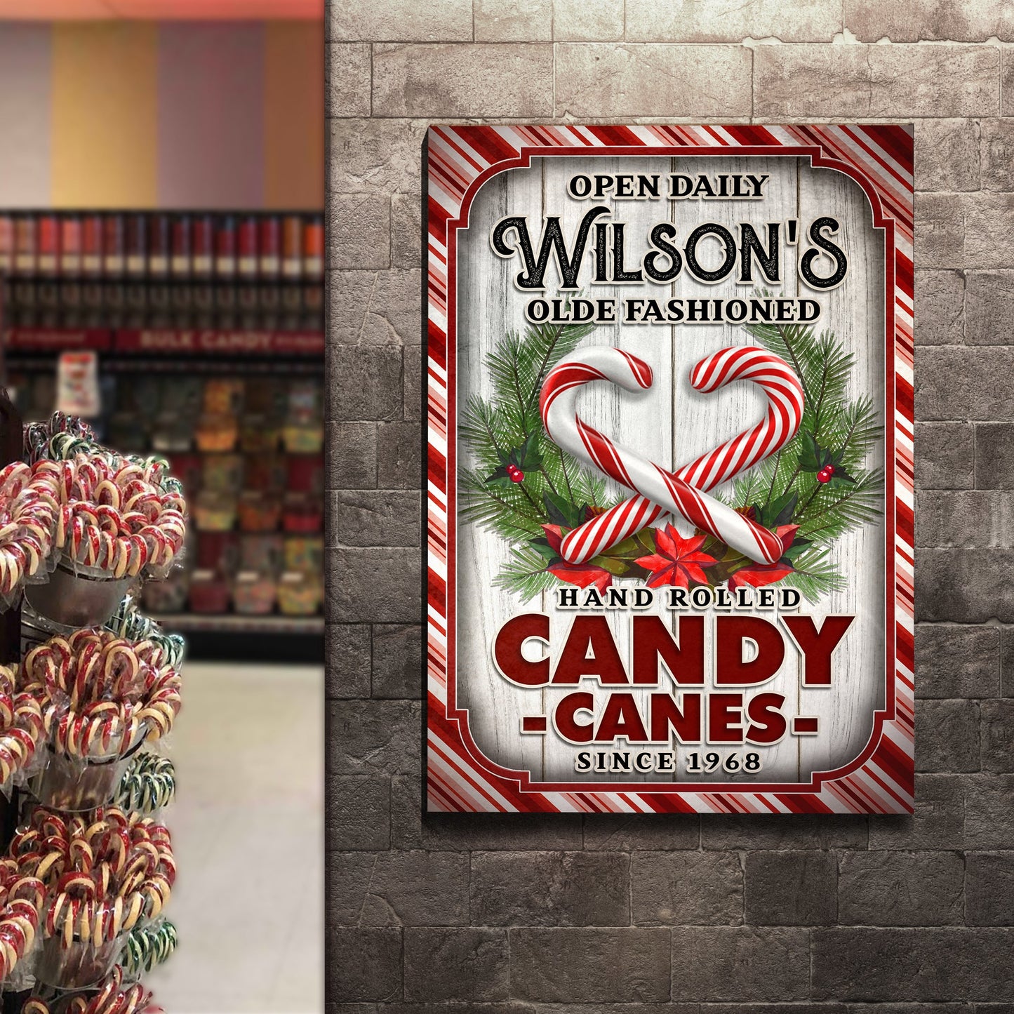 Olde Fashioned Hand Rolled Candy Canes Sign