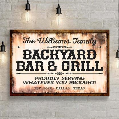 Backyard Bar & Grill Sign X