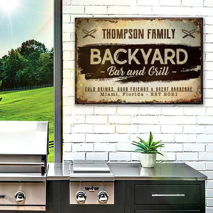 Backyard Bar And Grill Sign VIII