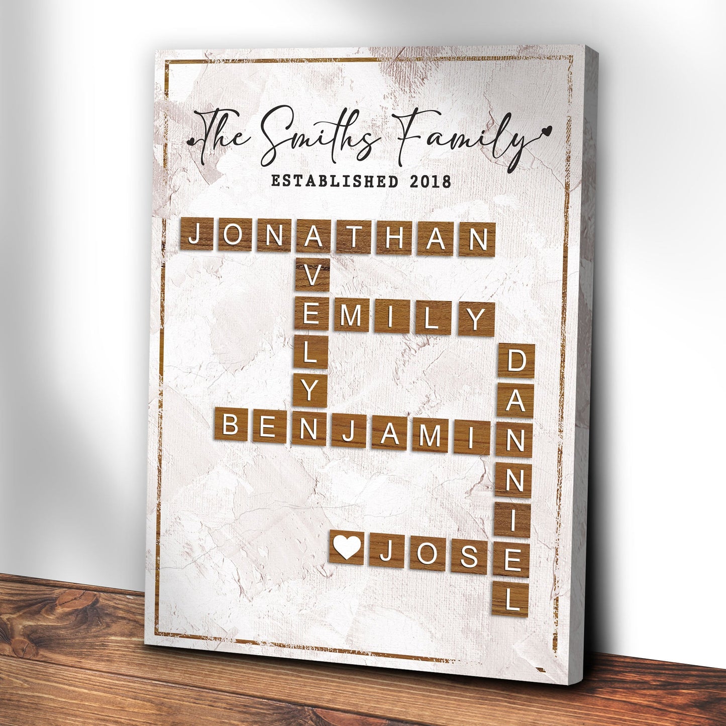Scrabble Family Names Sign