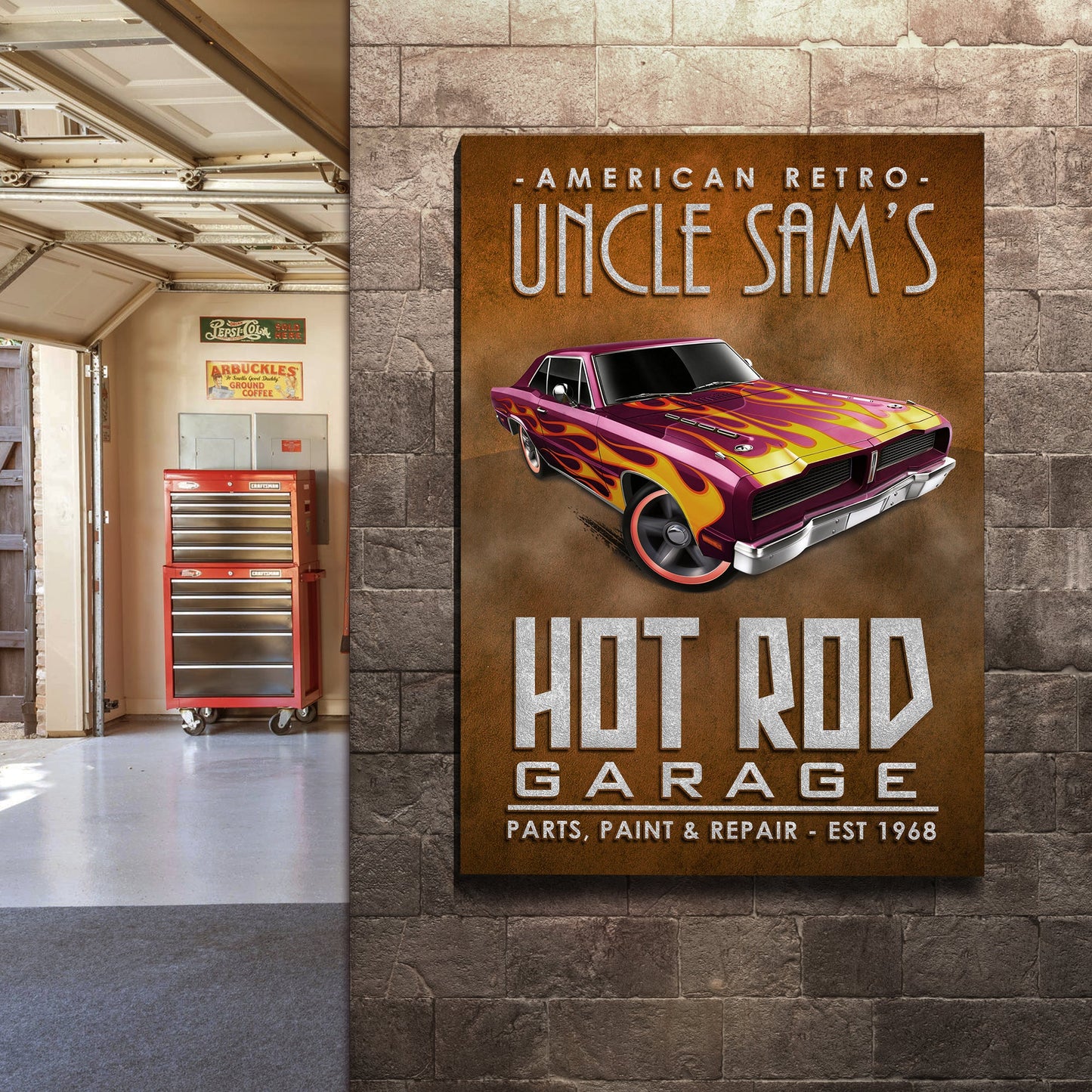 American Retro Garage Hot Rod Sign