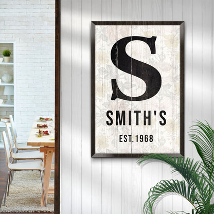 Family Name Portrait Monogram Sign