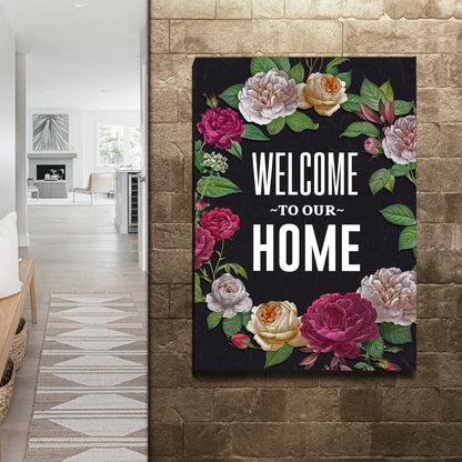 Welcome To Our Home Floral Entryway Sign