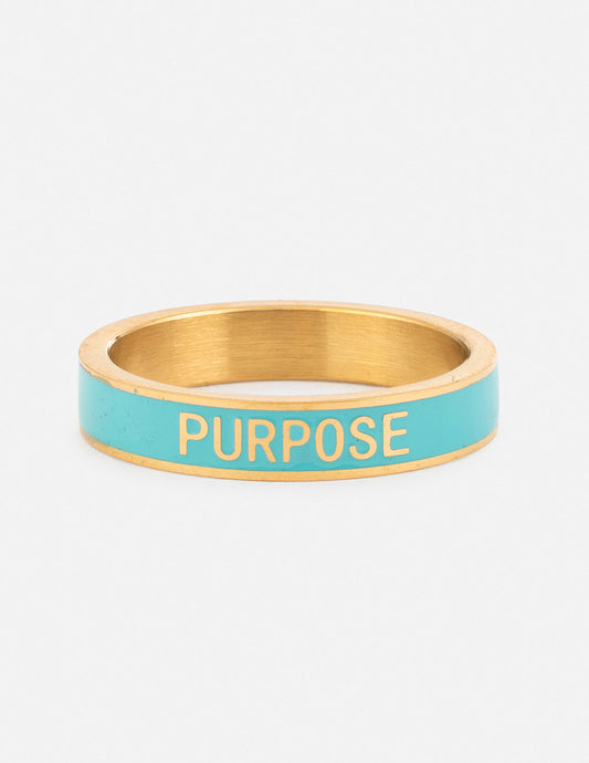 Teal Enamel Purpose Ring