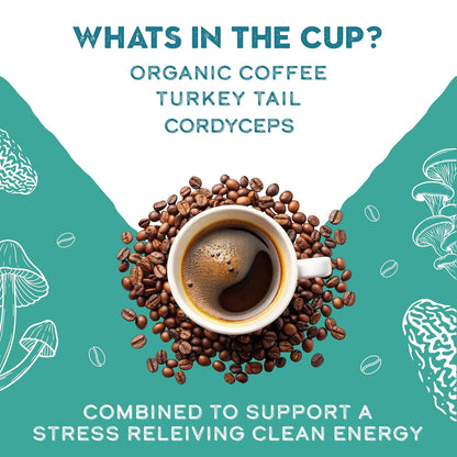 Turkey Tail & Cordyceps Mushroom Coffee Adaptogens Blend