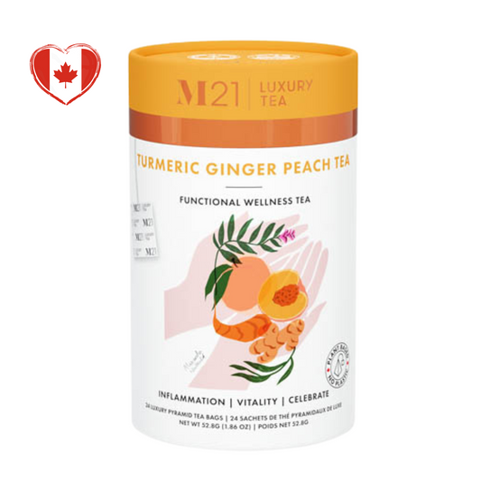 Turmeric Ginger Peach Luxury Wellness Tea - 24ct