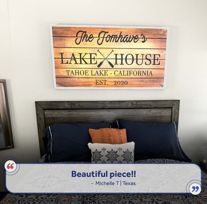 Family Lake House Paddle Sign III