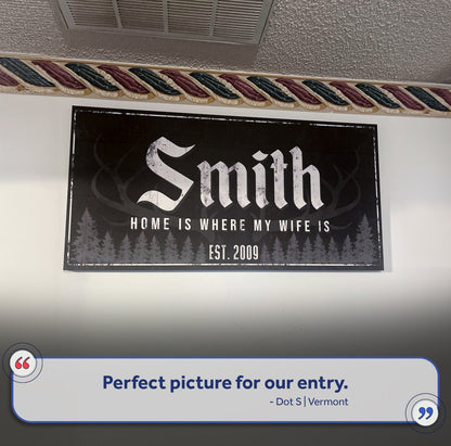 Rustic Family Antler Sign III