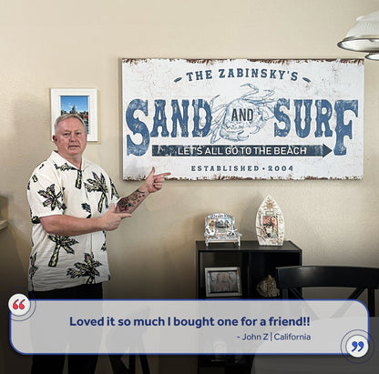 Sand And Surf Sign