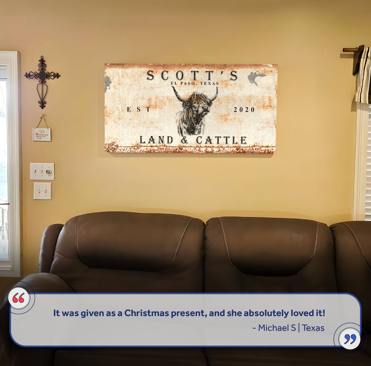 Land And Cattle Rustic Sign II