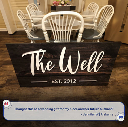 Wooden Family Name Sign