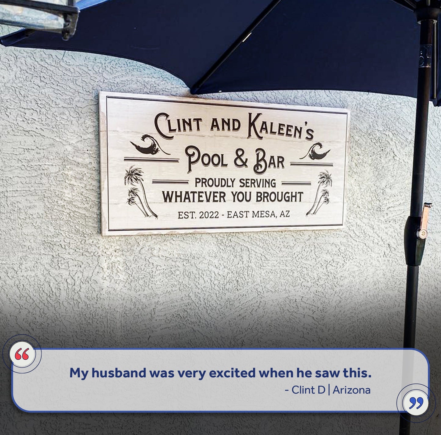 Personalized Rustic Pool And Bar Sign III