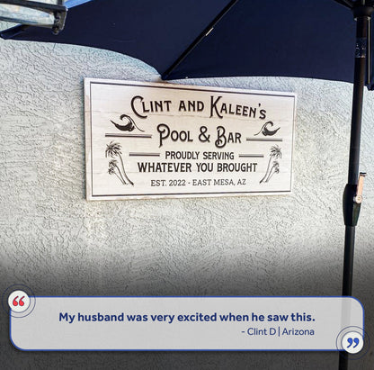 Personalized Rustic Pool And Bar Sign III