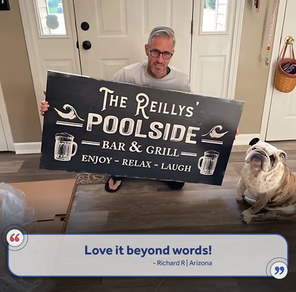 Personalized Poolside Bar And Grill Sign III