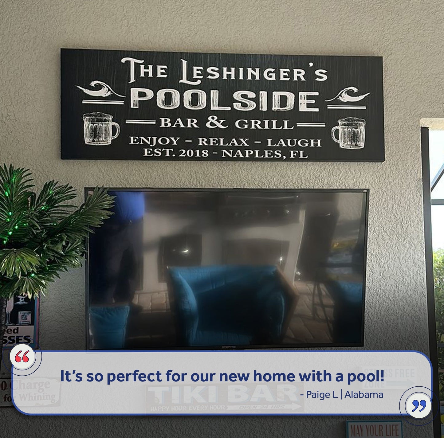 Personalized Poolside Bar And Grill Sign III