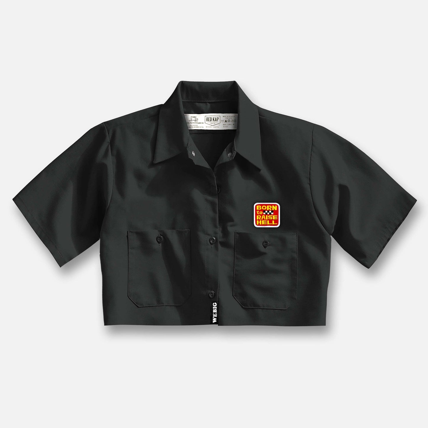 WOMENS BORN TO RAISE HELL INDUSTRIAL CROP MECHANICS SHIRT