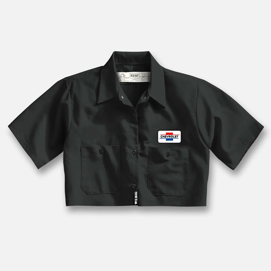 WOMENS CHEVY CROP MECHANICS SHIRT