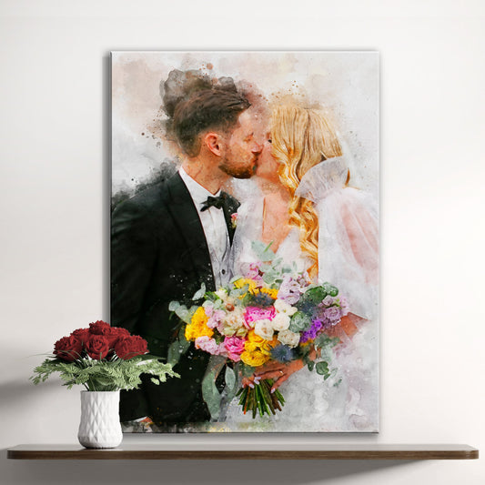 Custom Wedding Watercolor Portrait