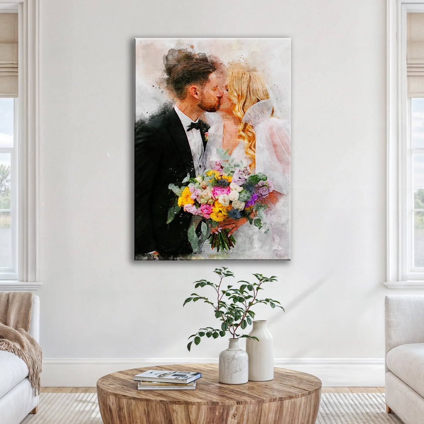 Custom Wedding Watercolor Portrait