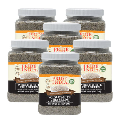 Whole White Chia Seeds - Omega-3 & Calcium Superfood Jar